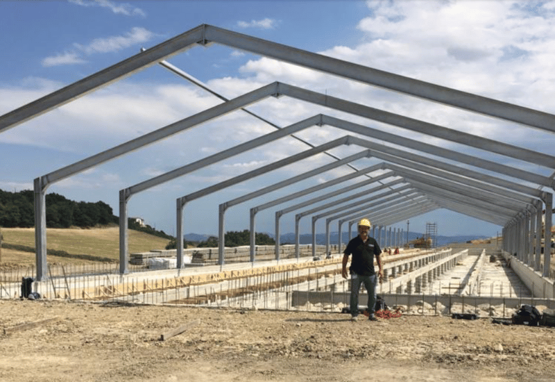 tetto capannone in costruzione